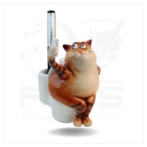 Brown Cat On a Dunny