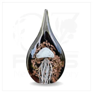 Jelly Drop Paperweight - White & Bronze